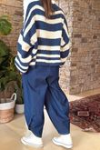 Made in Italy Big Softie Stripe Shortie Knit Dark Denim